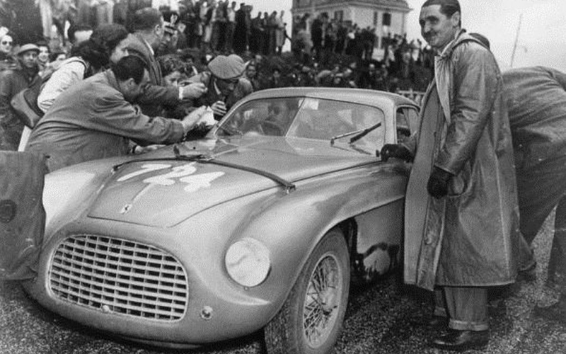 la ferrari 195 s berlinetta touring di giannino marzotto e marco crosara alla mille miglia 1950